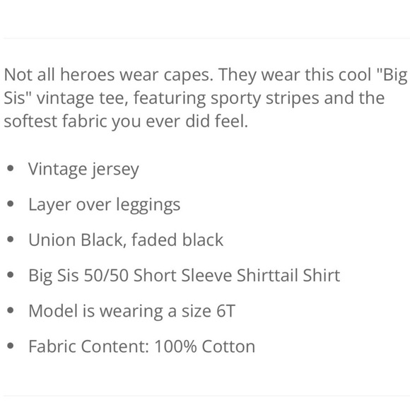 Chaser Girls “Big Sis” Shirttail Tee Size 3 NWT - Picture 3 of 4